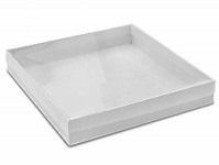 Square Invitation Presentation Gift Box - 10x10x2cm deep - White with Clear Lid - Product Show case